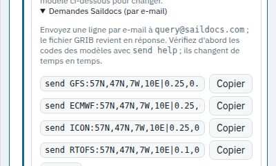 Les demandes Saildocs d'une région